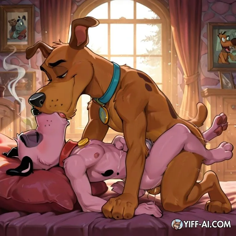 Courage the Cowardly Dog and Scooby Doo Stoned Embrace