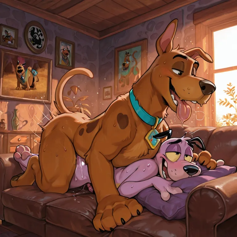 Scooby-Doo and Courage Intimate Moment