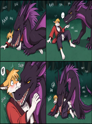 Feral Dragon and Fox Encounter in Dark Tunnel