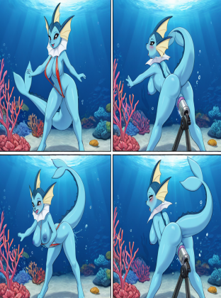Vaporeon Stripping Underwater