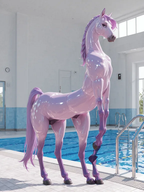 Inflatable Horse by Poolside