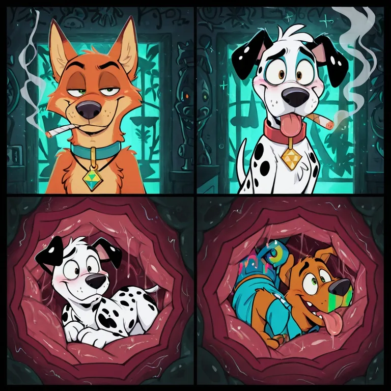 Scooby Doo Vore Scene with Hypnotic Swirls