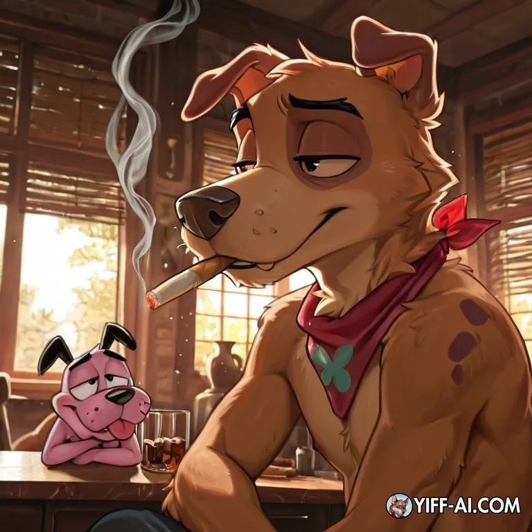 Courage the Cowardly Dog Stoned with Friend