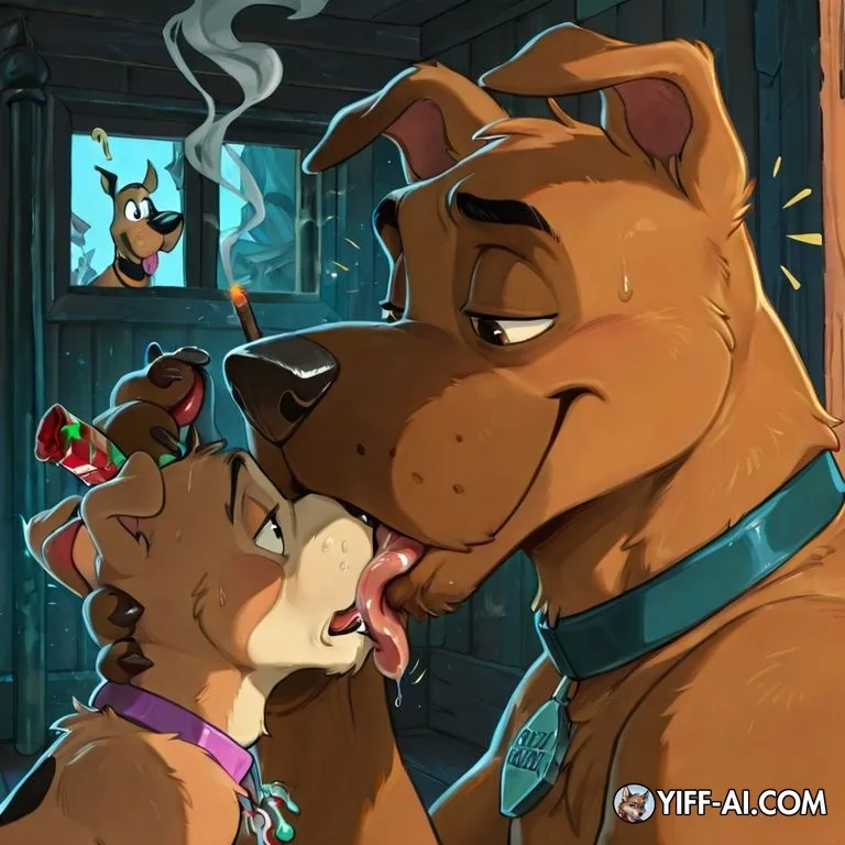 Courageous Canine Friends Smoking Together
