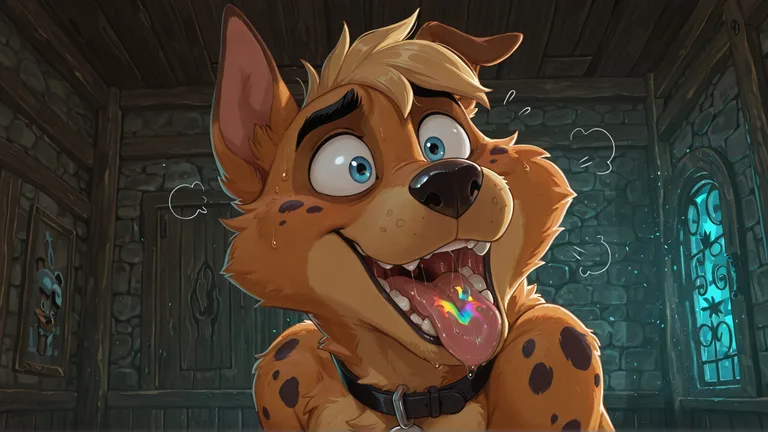 Anthro Courage Fox Swallowing Scooby Doo