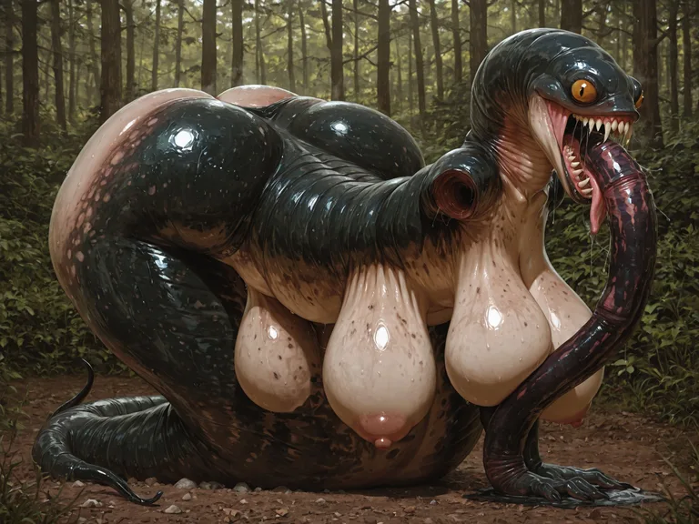 photorealism, fellatio_horror, leech, grotesque, disgusting_