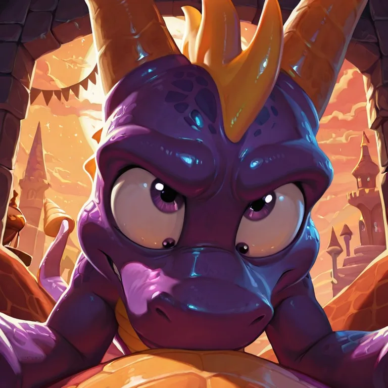 Playful Spyro in Vibrant Game World
