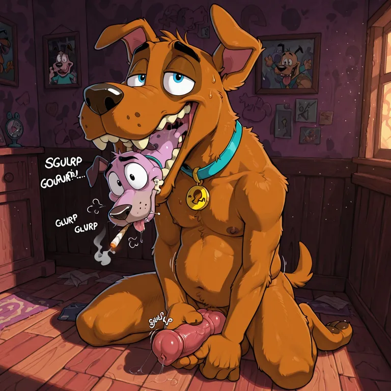 Courage the Cowardly Dog in Psychedelic Stoner Moment