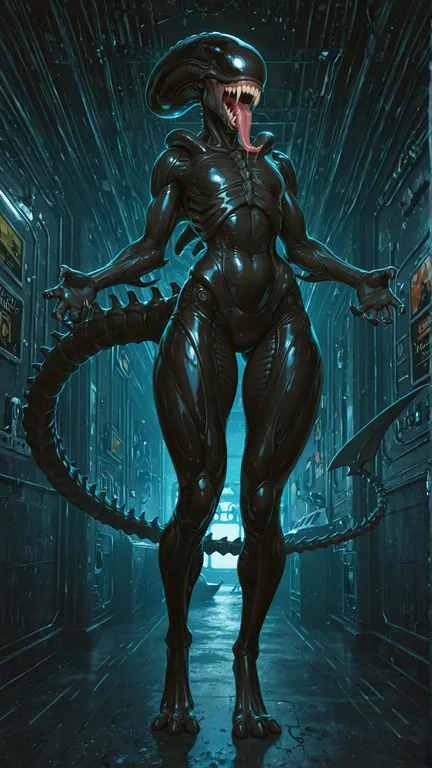 Alien Insectoid Beast in Submarine Setting