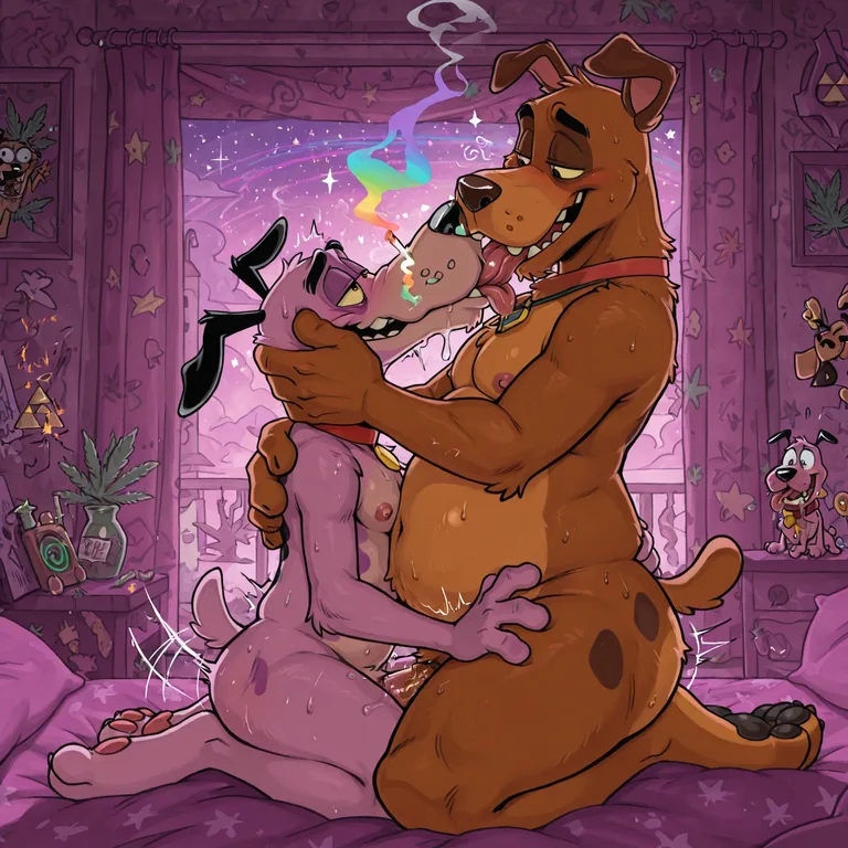 Courage the Cowardly Dog and Scooby Doo: Stoner Romance Solo_focus