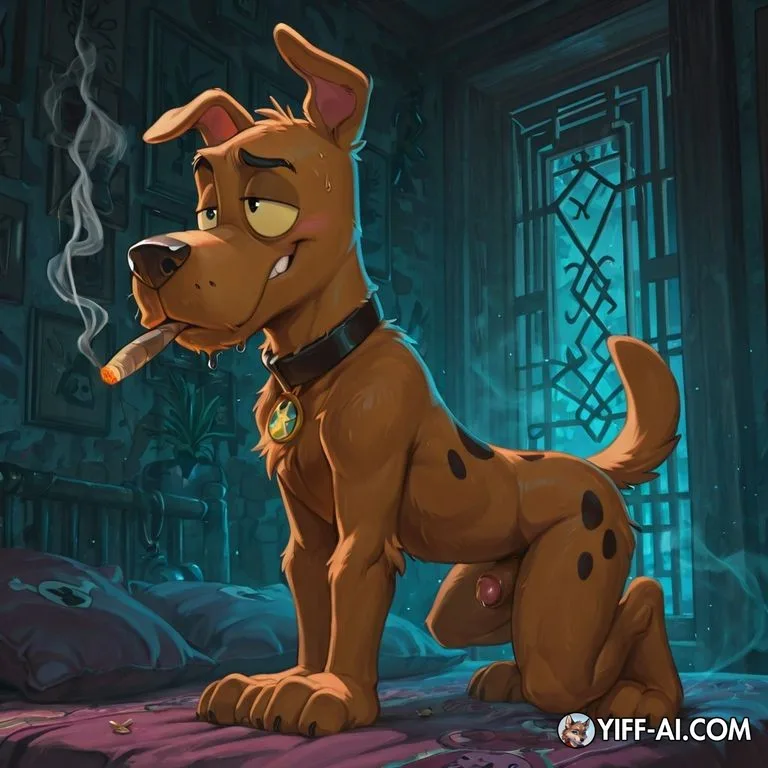 Courageous Canine Smoking Marijuana