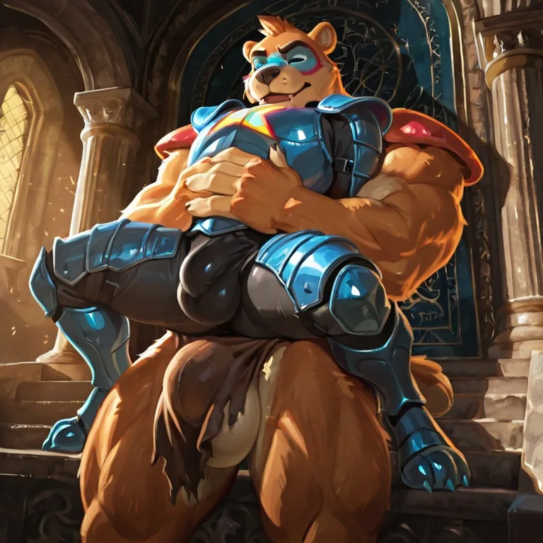 Muscular Warrior in Loin Cloth and Armor