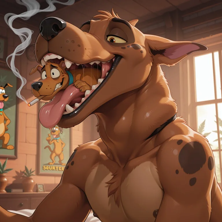 Scooby and Courage in a Cozy Afternoon Stroll