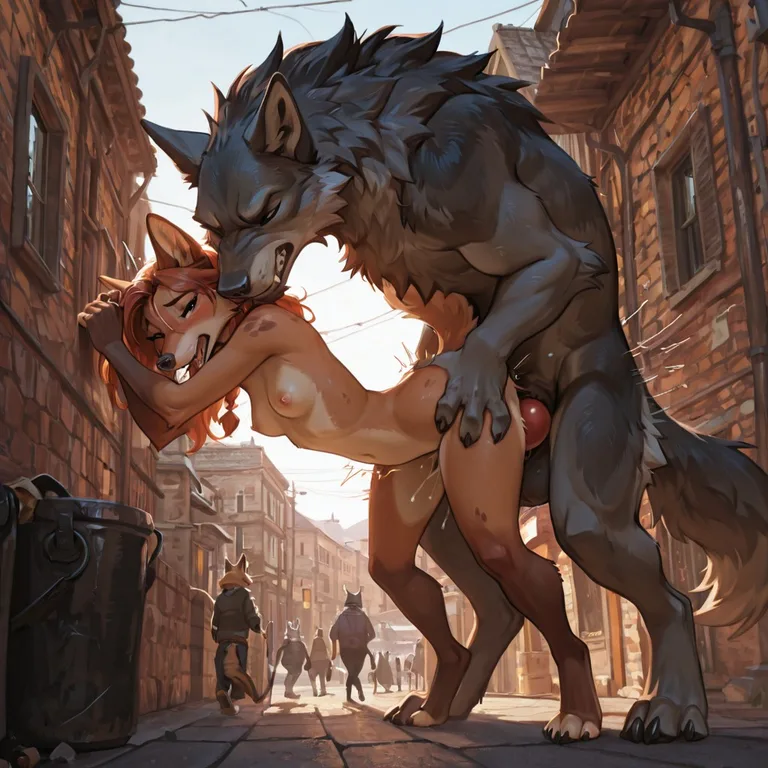 Wolf and Dragon in Twilight Meadow