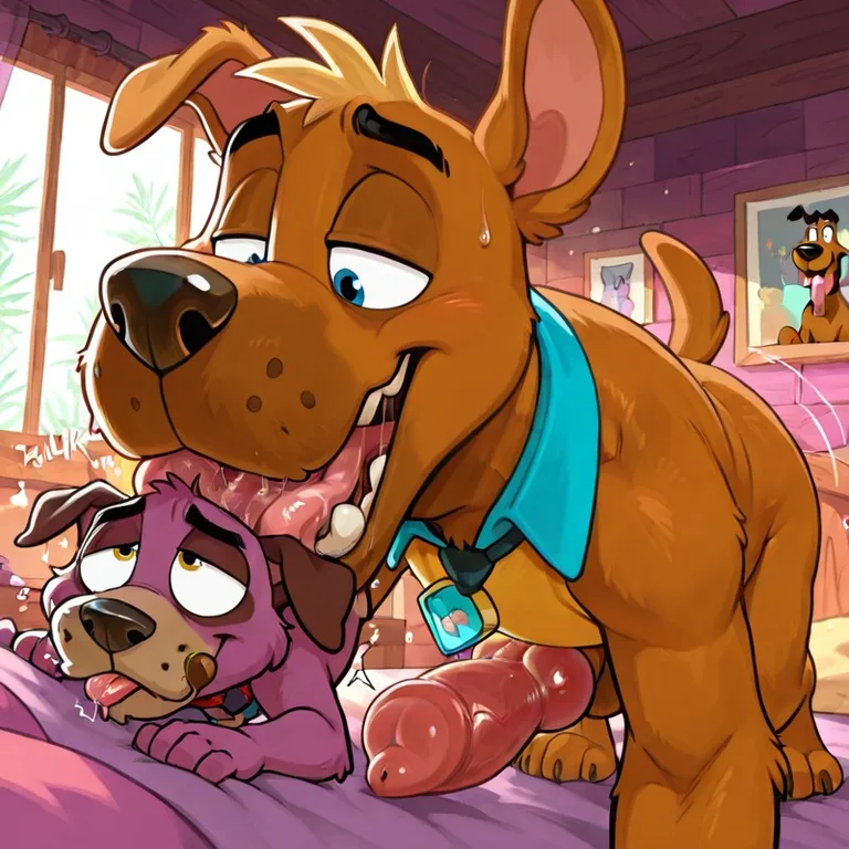 A Courage the Cowardly Dog and Scooby-Doo Anthro Portrait Solo
