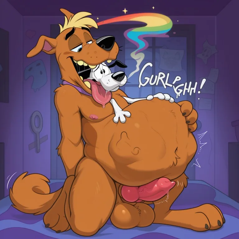 Anthro Dog Swallowing Scooby Doo