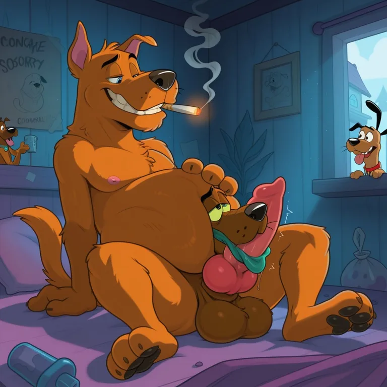 Anthro Dog: Stoned with Glowing Eyes