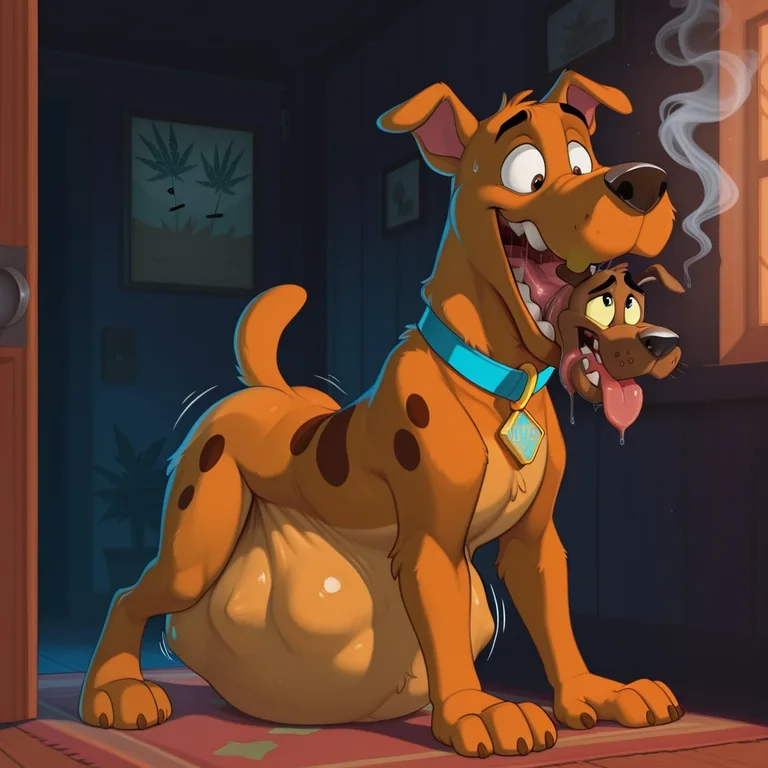 Scooby Doo and Courage in a Forest Clearing