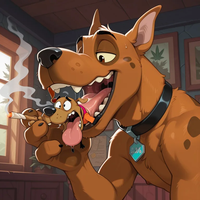 Scooby Doo Swallowing Courage The Cowardly Dog Whole Duo