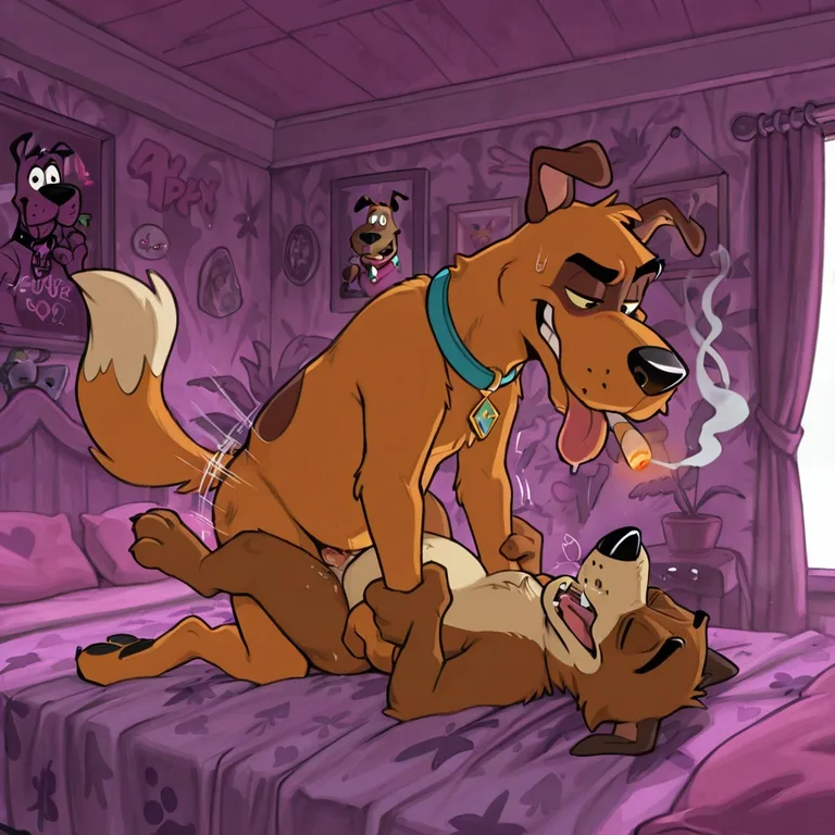 Courage the Cowardly Dog and Scooby-Doo Stoned Together