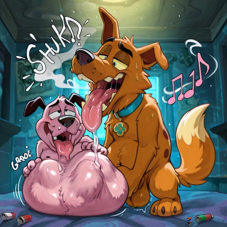 Courage the Cowardly Dog in Wild Party Scene