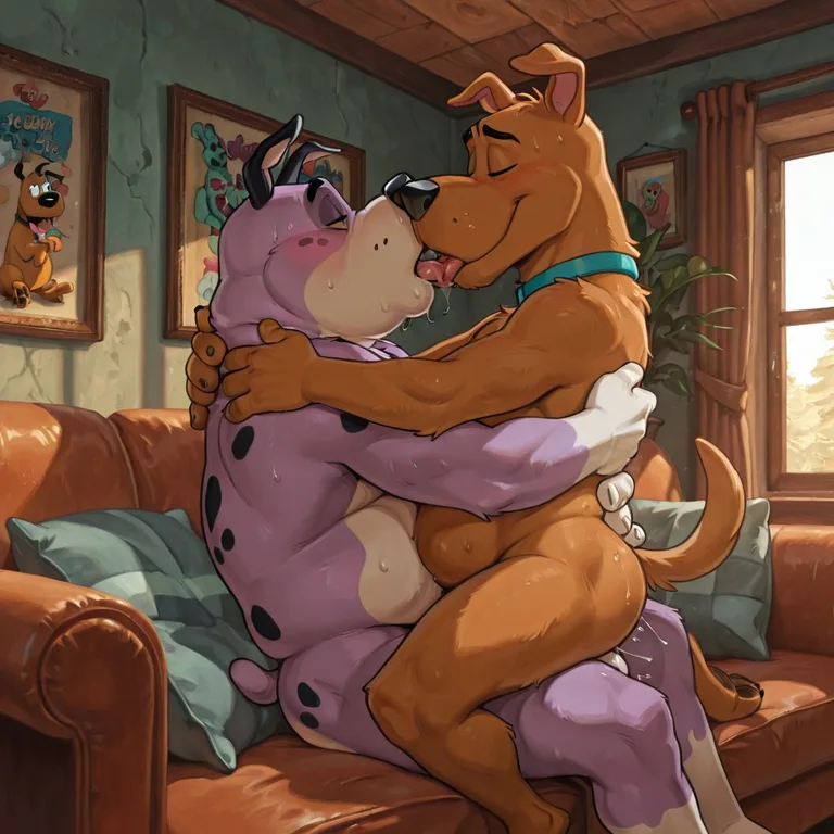 Furry Friends Enjoying a Cozy Evening
