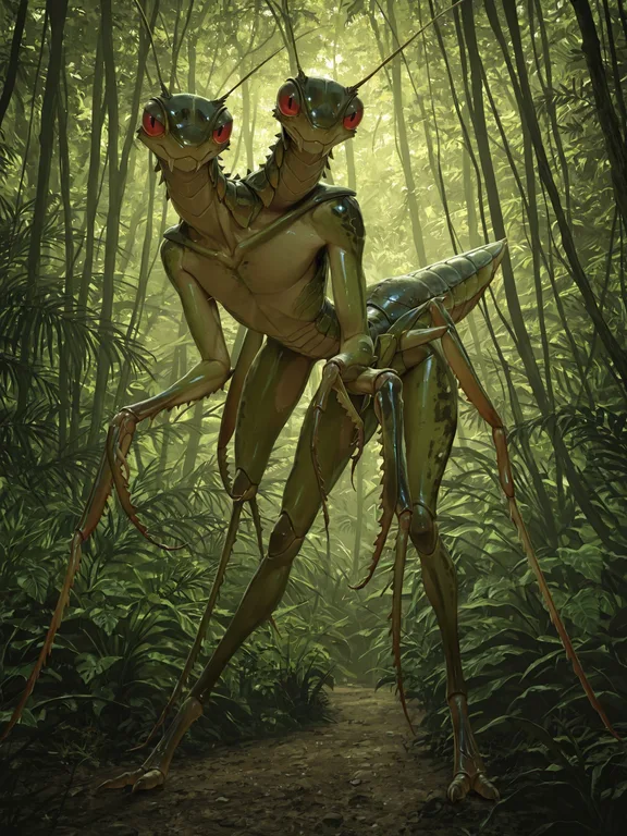 Feral Mantis Stalking in Jungle