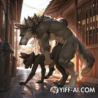 anthro_on_anthro, cat_tail, wolf_tail, public_sex, gay