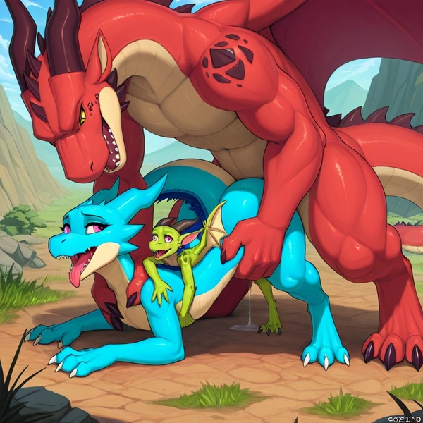 Majestic Dragon and Kobold Intimacy