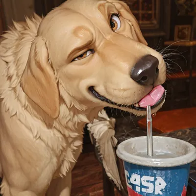Golden Labrador Pup Sucking Paw