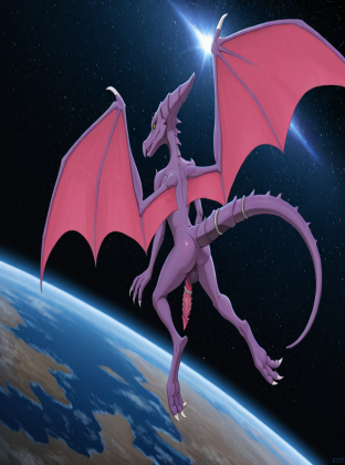 Alien Penis Creature in Cosmic Ruins