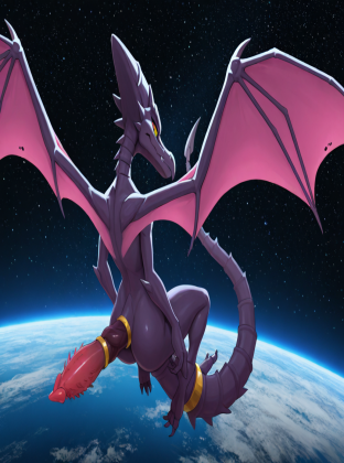Alien Creature with Spiked Penis in Space
