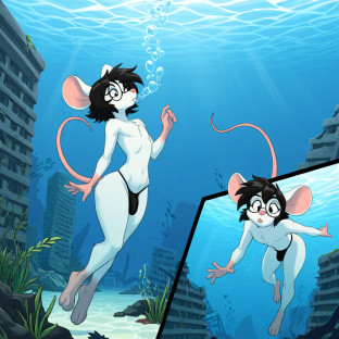 Mouse in Underwater Ruins