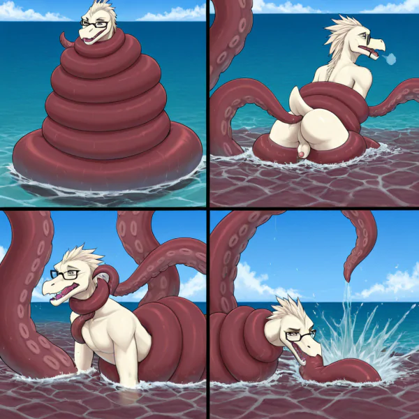 Male Kig-yar Captured by Octopus