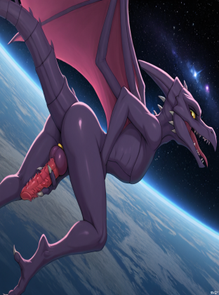 Alien Being with Exposed Genitalia in Space