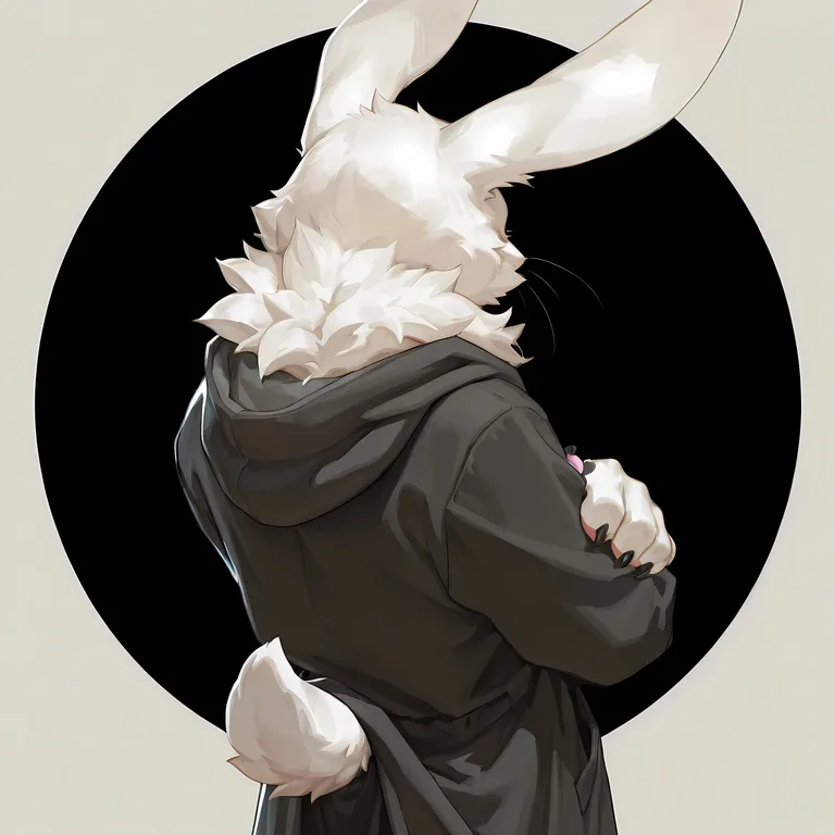 White Rabbit in Black Hooded Robes