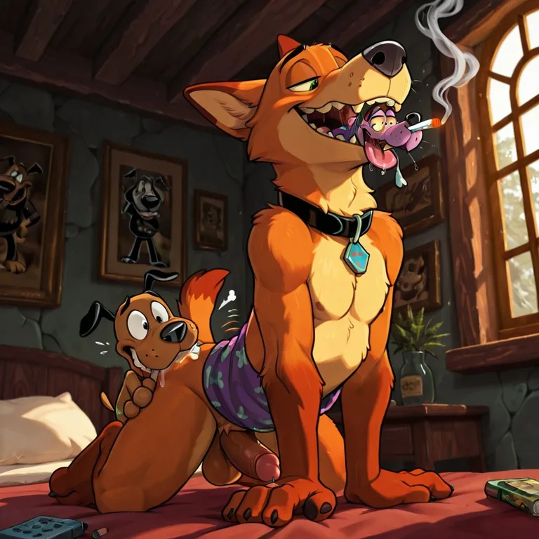 Courage And Scooby In A Hazy Afternoon