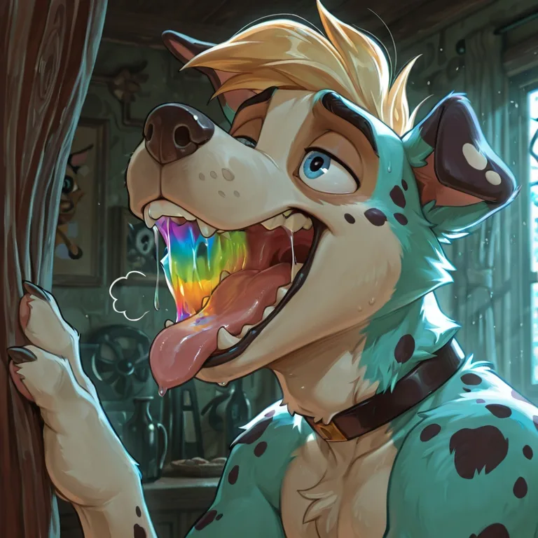 Courage the Cowardly Dog as Neon Rainbow Fox