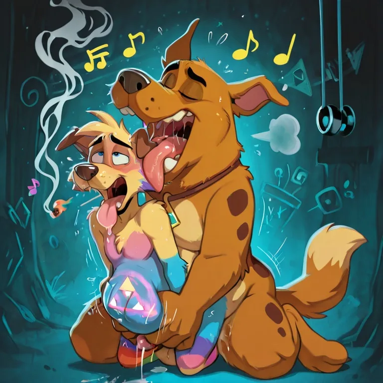 Courage the Cowardly Fox in Surreal Vore Scene