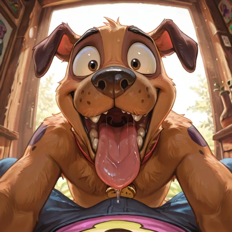 male, courage the cowardly dog, gay, stoner,  mouth open wid