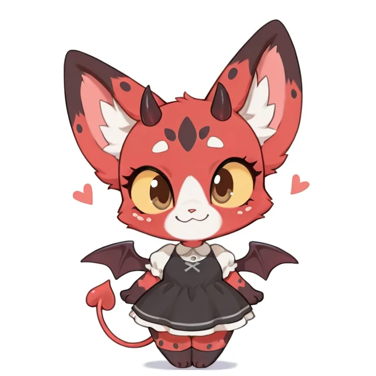 Spotted Demon Furry in Simple Dress