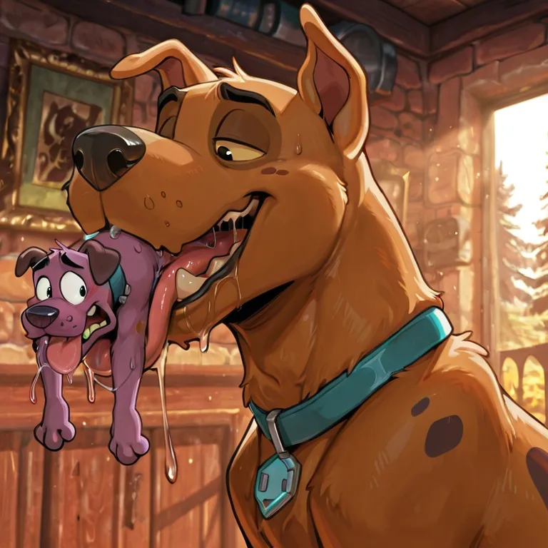 Scooby Doo and Courage in Vore Scene