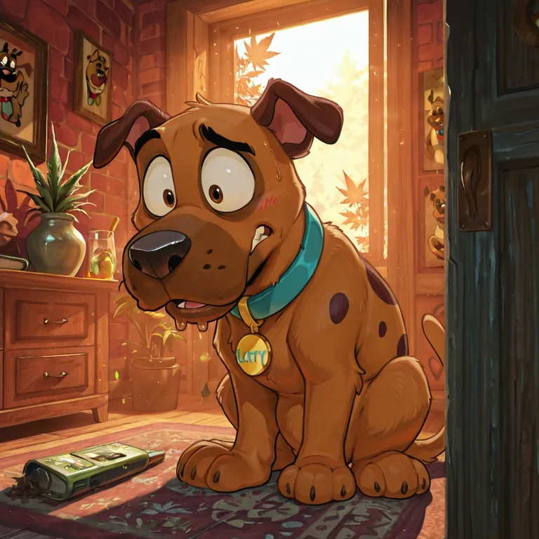 Courage and Scooby Enjoying a Relaxing Day