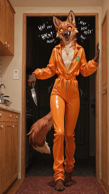 Feral Maned Wolf in Prison Jumpsuit