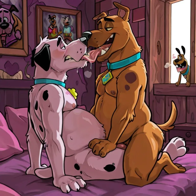 Courage the Cowardly Dog in Steamy Stoner Embrace