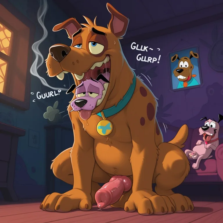 Courage the Cowardly Dog in Stoner Mode Blue Eyes