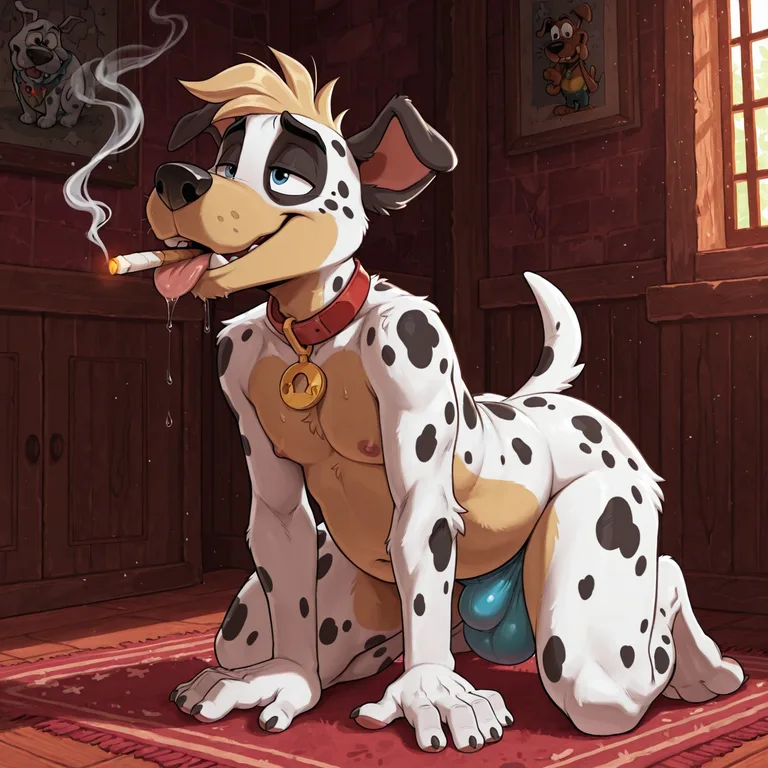 Courage the Cowardly Dog Dalmatian Smoking Marijuana