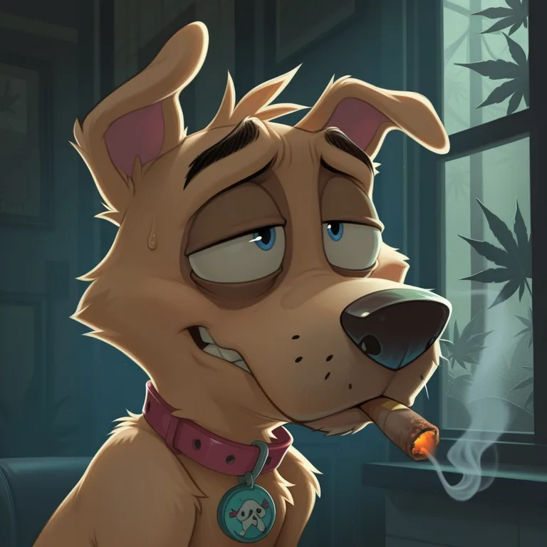 Courage the Cowardly Dog Stoner Art Gay Male