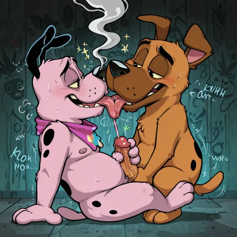 Stoned Courage the Cowardly Dog Smirking
