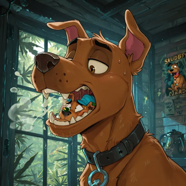Cartoon Dogs Smoking Marijuana Together
